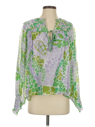 Pre-owned Ck Bradley New York Long Sleeve Blouse In Green