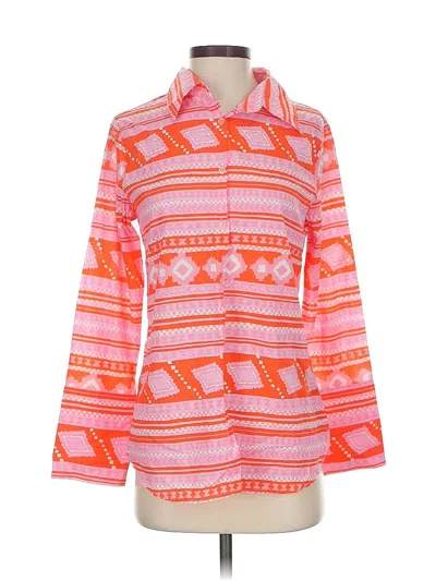 Pre-owned Ck Bradley New York Long Sleeve Blouse In Orange