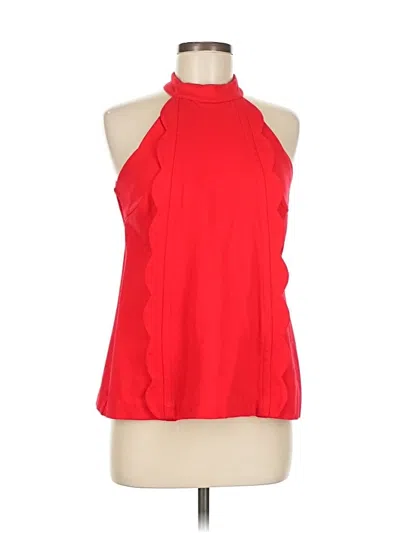 Pre-owned Ck Bradley New York Long Sleeve Top Red Halter Neckline Tops