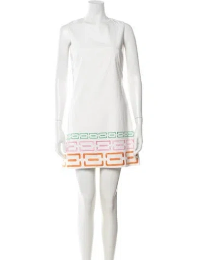 Pre-owned Ck Bradley Patterned Mini Dress In White
