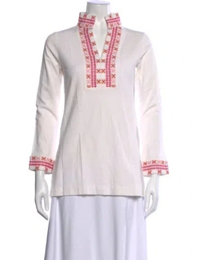 Pre-owned Ck Bradley Patterned V-neck Tunic In Pink