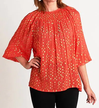Ck Bradley Pippi Top In Coral/gold In Orange