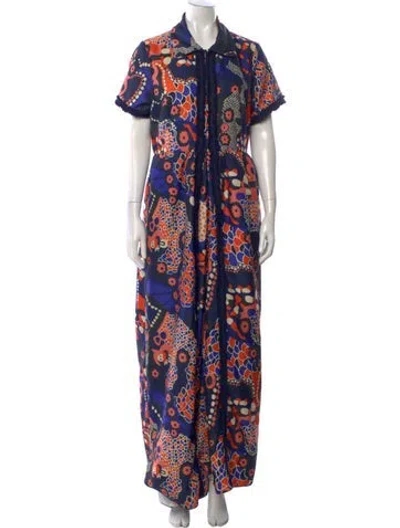 Pre-owned Ck Bradley Printed Jumpsuit In Blue