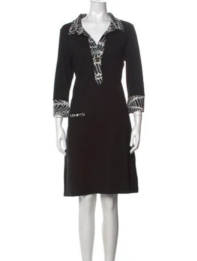Pre-owned Ck Bradley Printed Knee-length Dress In Black