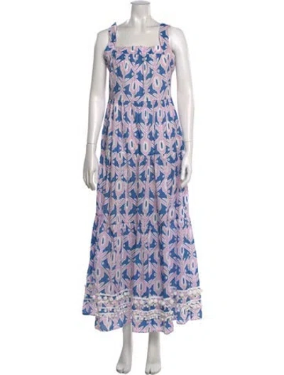 Pre-owned Ck Bradley Printed Long Dress W/ Tags In Multicolor