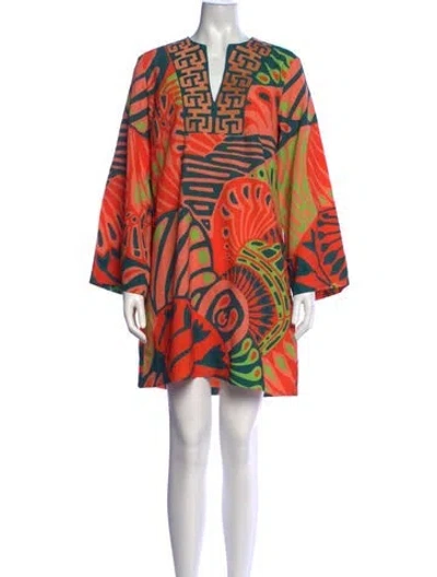 Pre-owned Ck Bradley Printed Mini Dress In Orange