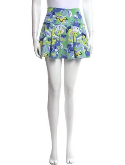 Pre-owned Ck Bradley Printed Mini Skirt In Blue