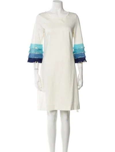 Pre-owned Ck Bradley Scoop Neck Knee-length Dress In Neutral