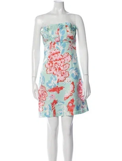 Pre-owned Ck Bradley Silk Mini Dress In Blue