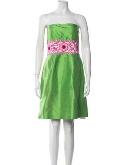 Pre-owned Ck Bradley Silk Mini Dress In Green