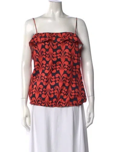 Pre-owned Ck Bradley Silk Patterned Top In Multicolor