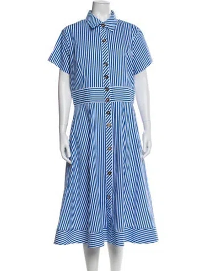 Pre-owned Ck Bradley Striped Long Dress In Blue