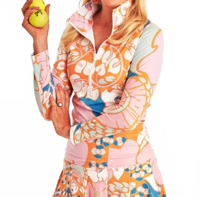 Ck Bradley Sutra Half Zip In Narnia Nectarine In Multi