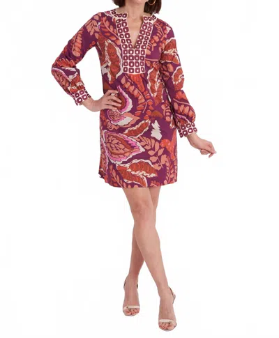 Ck Bradley Tangerine Dress In Puma Plum In Burgundy
