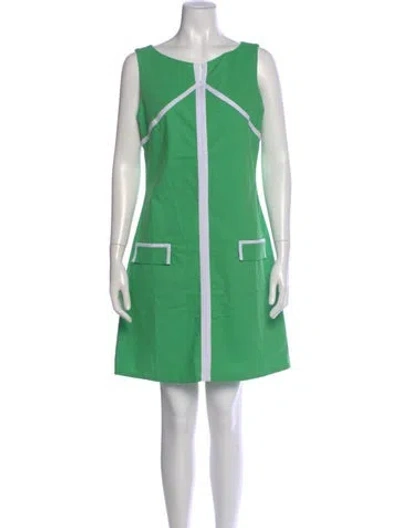 Pre-owned Ck Bradley V-neck Mini Dress In Green