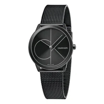 Pre-owned C.k Womens Wristwatch Ck Calvin Klein Minimal K3m5245x Stainless Steel Mesh Black