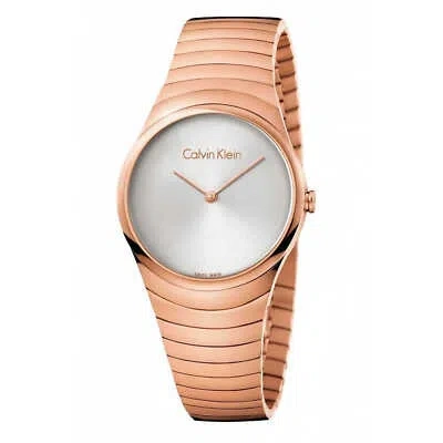 Pre-owned C.k Womens Wristwatch Ck Calvin Klein Whirl K8a23646 Steel Gold Rose Swiss Made