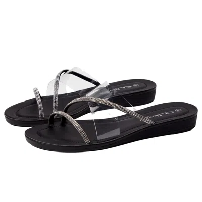 Cl By Laundry Attuned Stone Flat Sandal Black / Vinyl Attunedstone-vyl-001 Women's