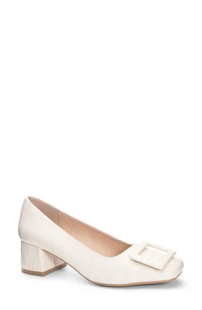 Cl By Laundry Big Ben Croc Embossed Pump In White