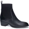 Cl By Laundry Womens Block Heel Slip On Booties In Black Tumbled/knit