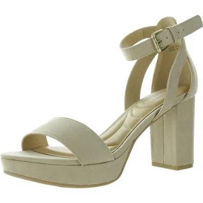 Cl By Laundry Go On Womens Ankle Strap Heels Block Heel In Beige