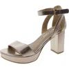 Cl By Laundry Go On Womens Ankle Strap Heels Block Heel In Silver