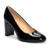 Cl By Laundry Lofty Womens Round Closed Toe Block Heel Pumps In Black