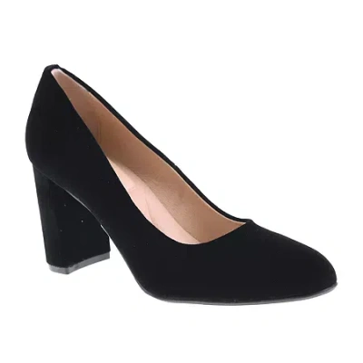 Cl By Laundry Lofty Womens Round Closed Toe Block Heel Pumps In Black