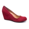 Cl By Laundry Nima Womens Round Closed Toe Wedge Heel Pumps In Red