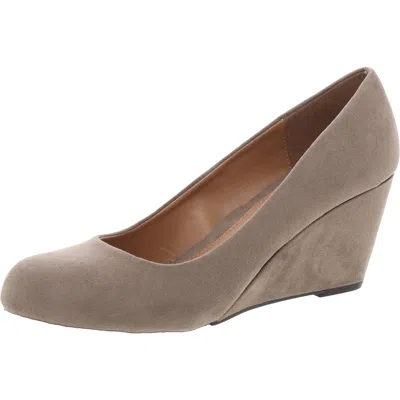 Cl By Laundry Nima Womens Solid Round Toe Wedge Heels In Grey