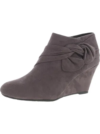 Cl By Laundry Viveca Womens Faux Suede Wedges Ankle Boots In Grey