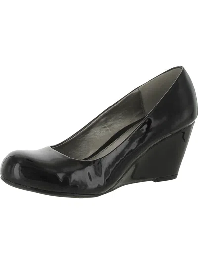 Cl By Laundry Womens Patent Slip-on Wedge Heels In Black