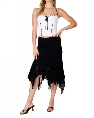 Cla Lace Midi Skirt In Black