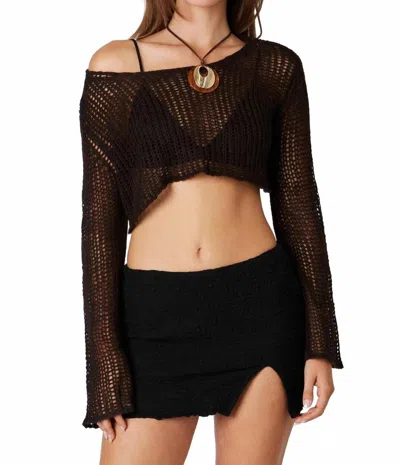 Cla Long Sleeve Knit Top In Black