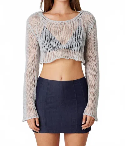 Cla Long Sleeve Knit Top In Heather Grey In Gray