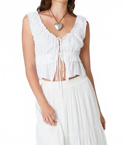 Cla Ruffled Peplum Top In White