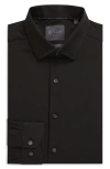 C-lab Nyc 4-way Stretch Solid Woven Dress Shirt In Black