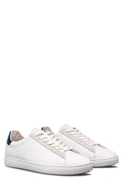 Clae Bradley California Sneaker In White Leather Denim Blue