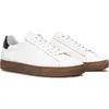 Clae Bradley Leather Sneaker In White Black Dark Gum