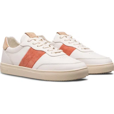 Clae Davis Perforated Leather Sneaker In White