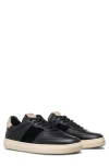 Clae Davis Perforated Low Top Sneaker In Black Leather Cashmere