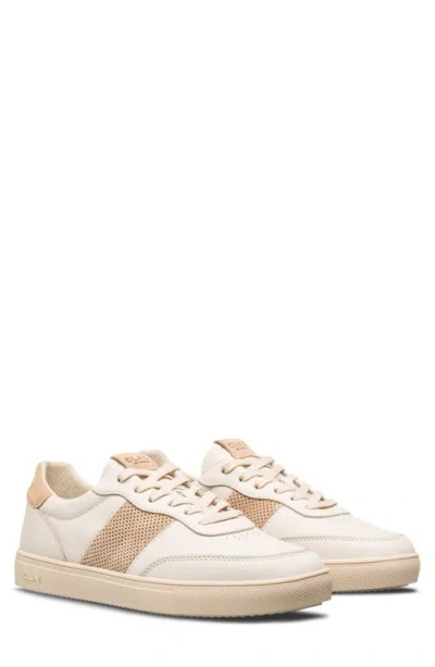 Clae Davis Perforated Low Top Sneaker In Offwhite Safari