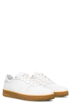 Clae Malone Leather Sneaker In White Leather Light Gum