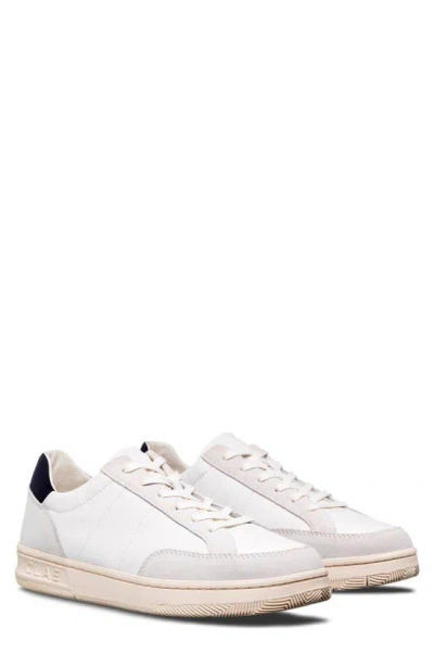Clae Monroe Sneaker In White Leather Navy