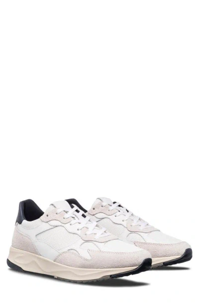 Clae Zuma Sneaker In White Leather Navy
