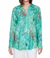 Claire Desjardins Crocosmia Are In Bloom Blouse In Green In Green