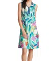 Claire Desjardins Sleeveless Floral Print Dress In Green Multi In Green