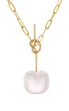 Claire Florence 18k Gold Chain With Cherry Pendant In Pink