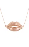 Claire Florence 18k Gold Chain With Lip Pendant In Pink