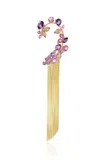 Claire Florence 18k Gold Chandelier Left Ear Cuff With Gems In Pink